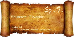 Szummer Tivadar névjegykártya